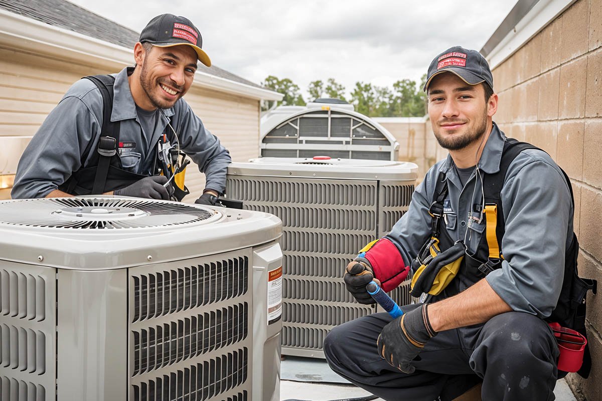 High efficiency central air conditioner installation